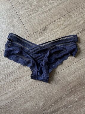 Victoria's Secret Navy Blue Lace Strappy Hipster Panty
